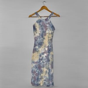 New Young Fabulous & Broke Tie Dye Ribbed Stretchy Fitted Dress in Small